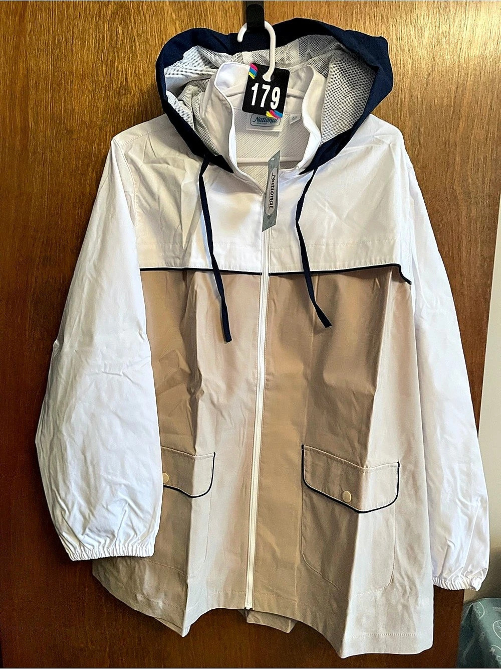 National Color Block Hooded Jacket Size Medium NWT
